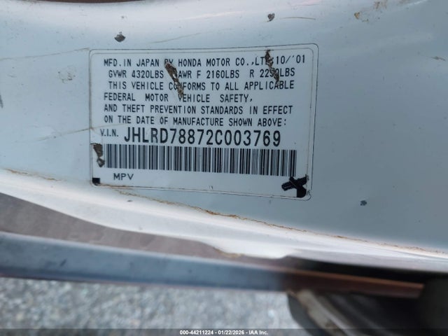 2002 HONDA CR-V JHLRD78872C003769 Photo 8