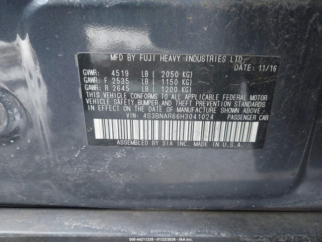 4S3BNAR66H3041024 Subaru Legacy 2.5i Sport
