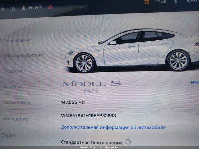 2014 TESLA MODEL S 5YJSA1H19EFP32693 Photo 6