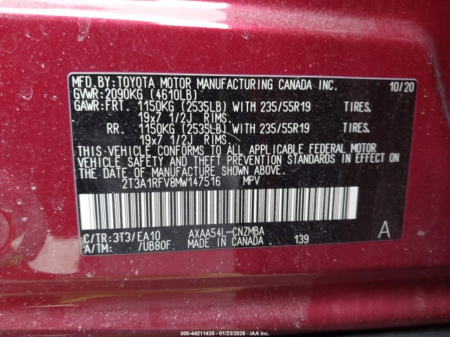 Toyota Rav4 Xle Premium 2021 2T3A1RFV8MW147516 Image 9