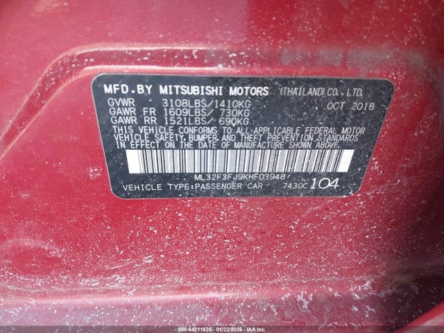 2019 MITSUBISHI MIRAGE G4 ML32F3FJ9KHF03948 Photo 8