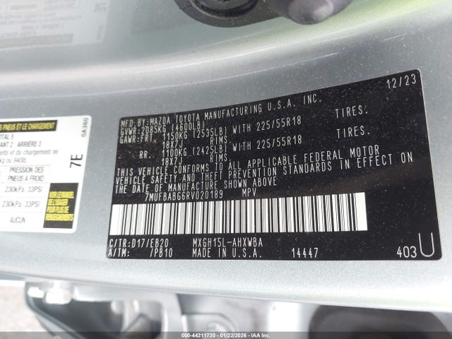 7MUFBABG6RV020189 Toyota Corolla Cross Hybrid Xse