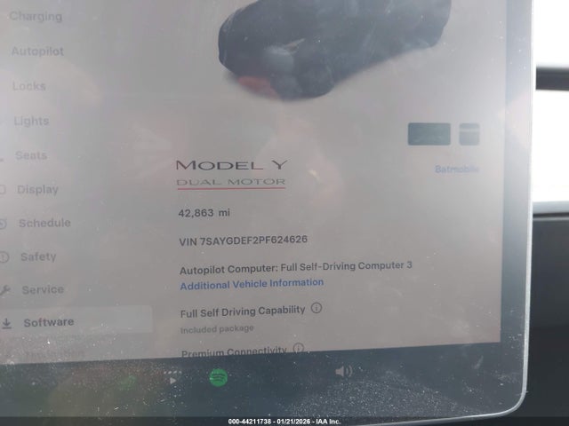 Продаж на аукціоні авто 2023 Tesla Model Y Performance Dual Motor All-wheel Drive, vin: 7SAYGDEF2PF624626, номер лоту: 44211738