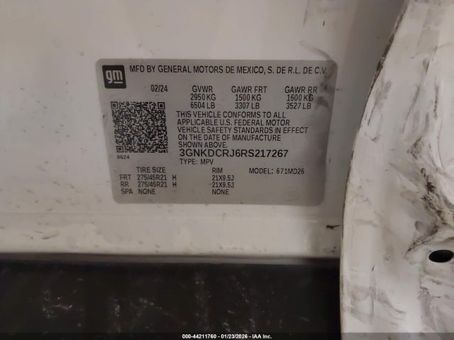 3GNKDCRJ6RS217267 Chevrolet Blazer Ev Eawd Rs