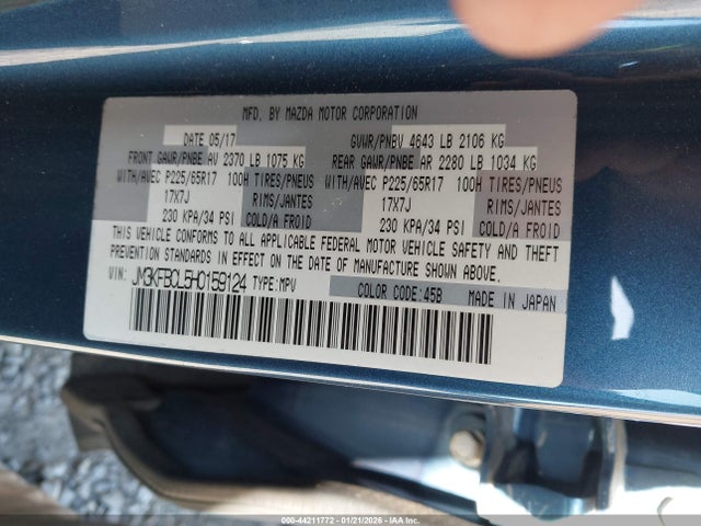 Продаж на аукціоні авто 2017 Mazda Cx-5 Touring, vin: JM3KFBCL5H0159124, номер лоту: 44211772
