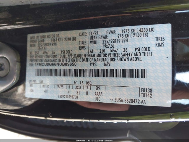 2022 FORD ESCAPE 1FMCU0G66NUB89650 Photo 8