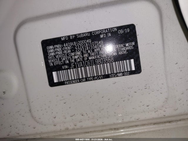 2020 SUBARU WRX JF1VA1C61L9803558 Photo 8