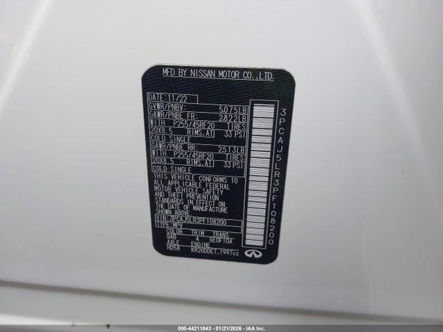3PCAJ5LR3PF108200 Infiniti Qx55 Sensory Awd