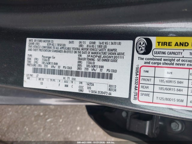 3FADP4EJ0GM120111 Ford FIESTA SE