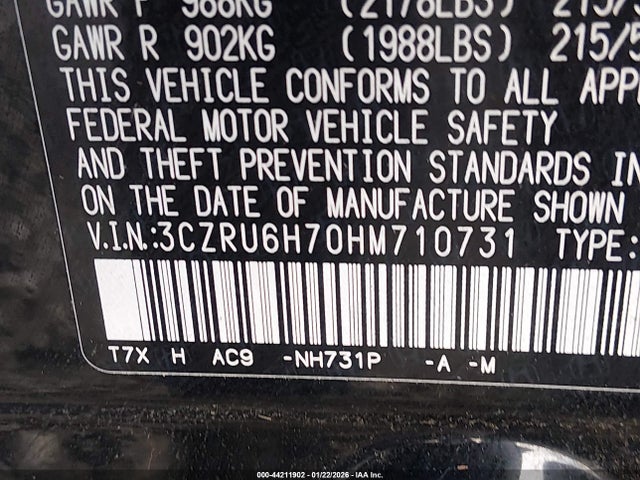 3CZRU6H70HM710731 Honda Hr-v Ex-l