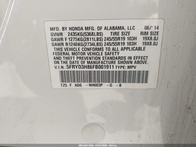 2015 ACURA MDX 5FRYD3H86FB001911 Photo 8