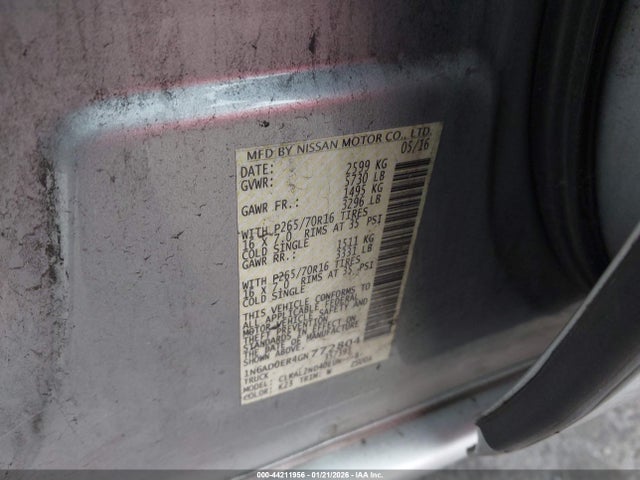 1N6AD0ER4GN772804 Nissan Frontier Desert Runner/s/sl/sv