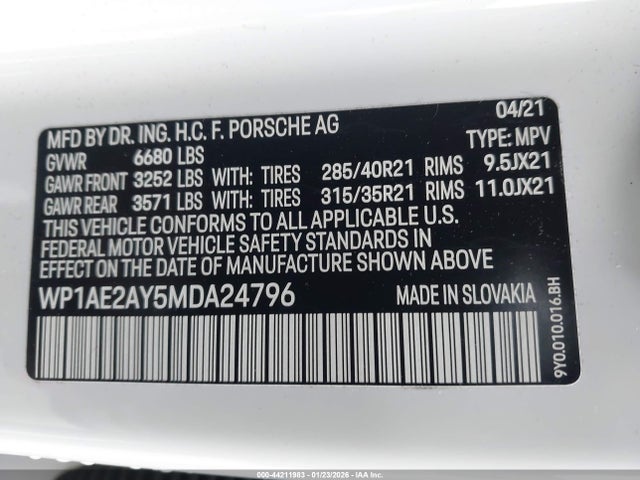 2021 PORSCHE CAYENNE E-HYBRID WP1AE2AY5MDA24796 Photo 8