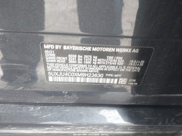 5UXJU4C0XM9H23630 BMW X5 M50i