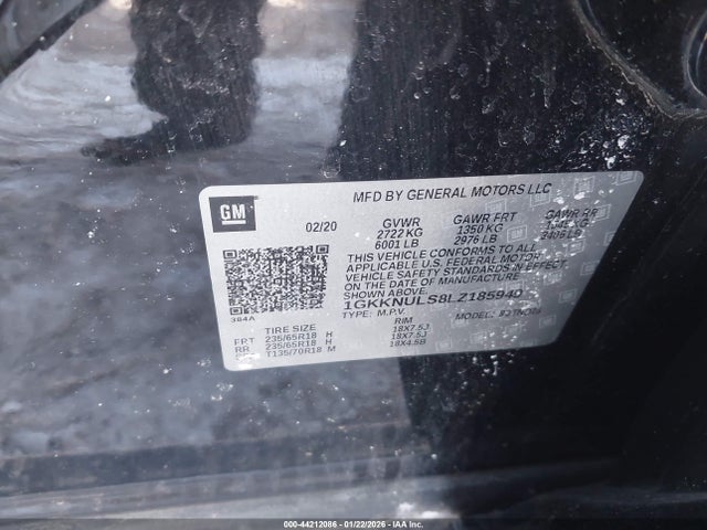 2020 Gmc Acadia Awd Slt მანქანა იყიდება აუქციონზე, vin: 1GKKNULS8LZ185949, აუქციონის ნომერი: 44212086