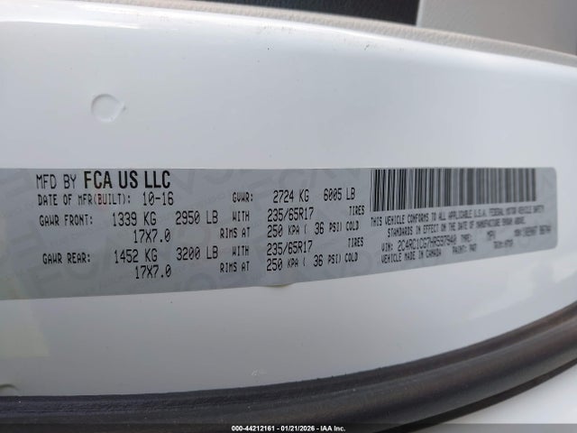 2C4RC1CG7HR597940 Chrysler Pacifica Lx