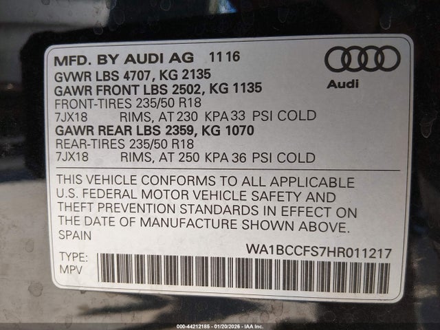 2017 AUDI Q3 WA1BCCFS7HR011217 Photo 8
