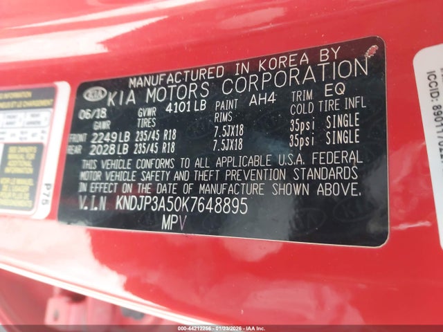 2019 KIA SOUL KNDJP3A50K7648895 Photo 8