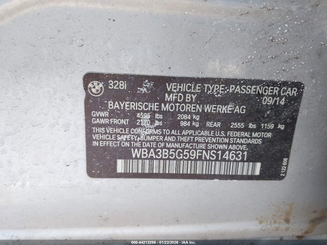 2015 BMW 328 WBA3B5G59FNS14631 Photo 8