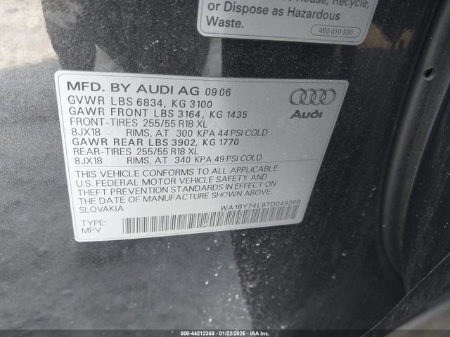 2007 AUDI Q7 WA1BY74L97D049208 Photo 8