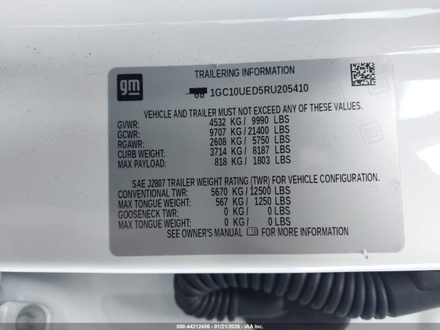 1GC10UED5RU205410 Chevrolet Silverado Ev Work Truck
