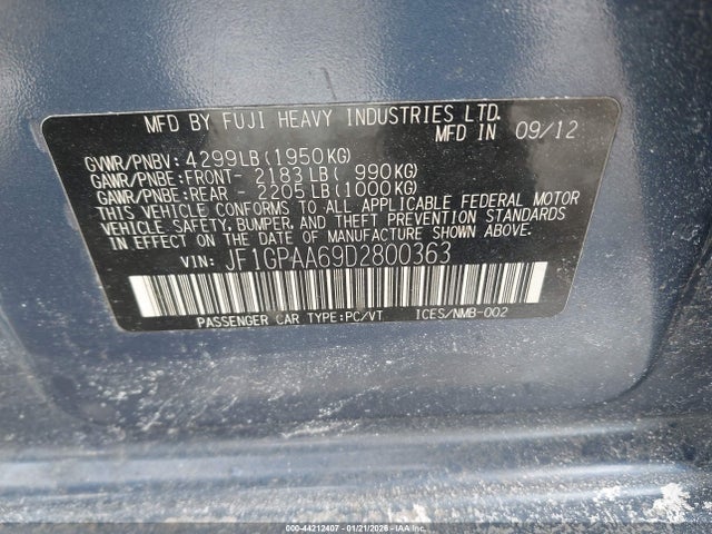 2013 SUBARU IMPREZA JF1GPAA69D2800363 Photo 8