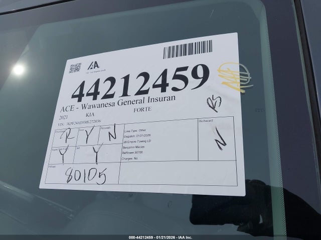 3KPF24AD5ME272036 KIA Forte Lxs