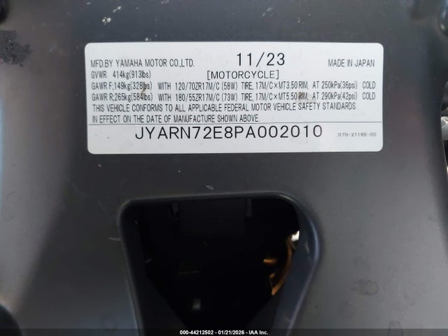 JYARN72E8PA002010 Yamaha Mt09 D