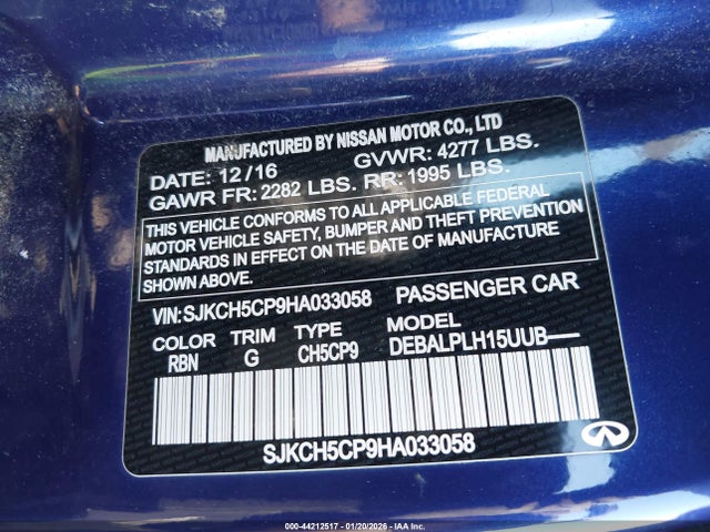 SJKCH5CP9HA033058 Infiniti QX30