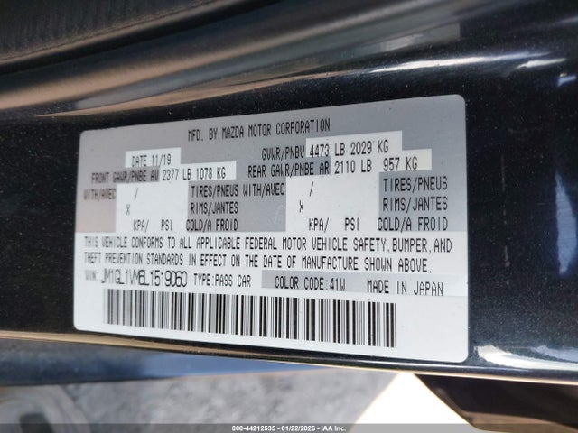 JM1GL1VM6L1519060 Mazda Mazda6 Touring