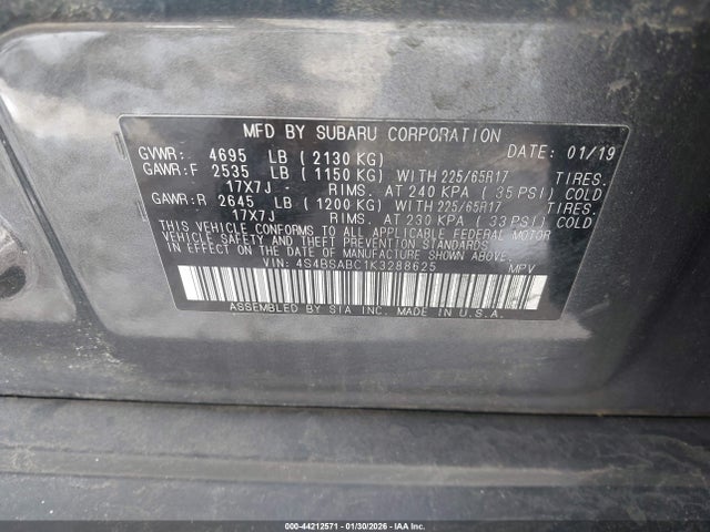 4S4BSABC1K3288625 Subaru Outback 2.5i
