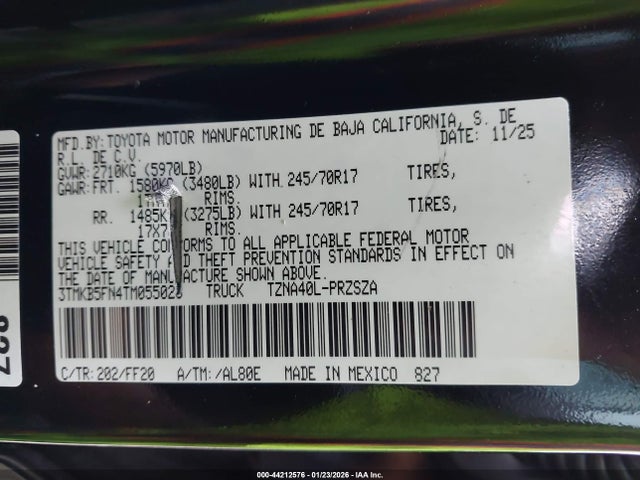 3TMKB5FN4TM055023 Toyo Tacoma Sr5 Double Ca