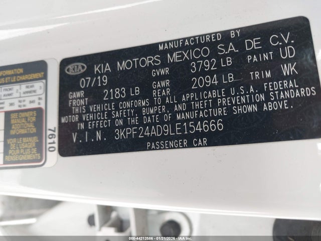 2020 KIA FORTE 3KPF24AD9LE154666 Photo 8