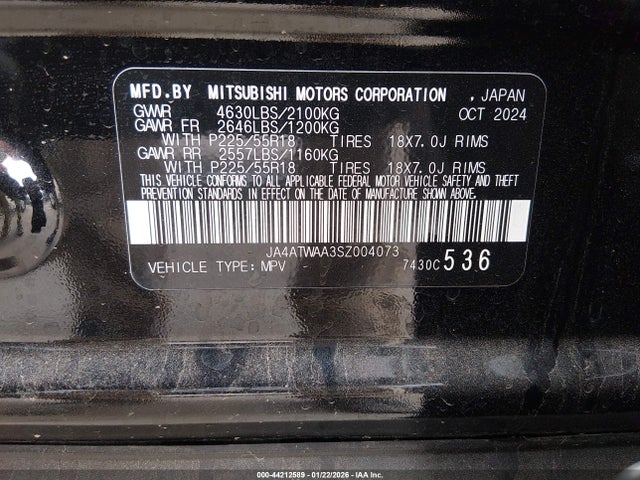 2025 MITSUBISHI ECLIPSE CROSS JA4ATWAA3SZ004073 Photo 8