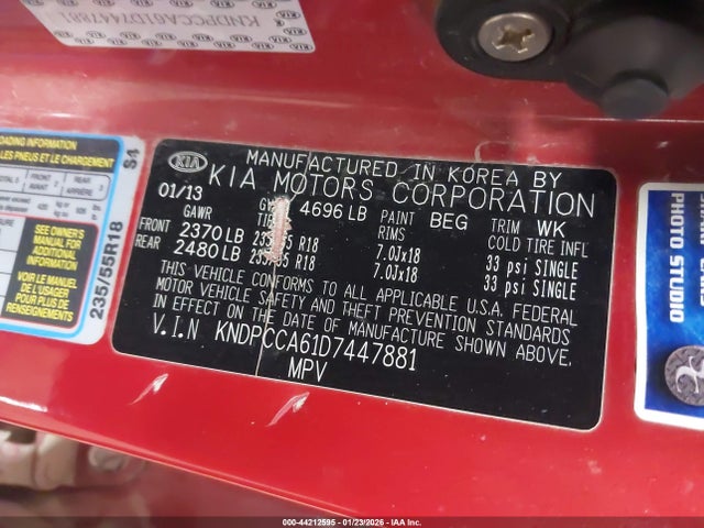 2013 KIA SPORTAGE KNDPCCA61D7447881 Photo 8