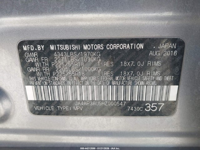 2017 MITSUBISHI OUTLANDER SPORT JA4AP3AU5HZ000547 Photo 8