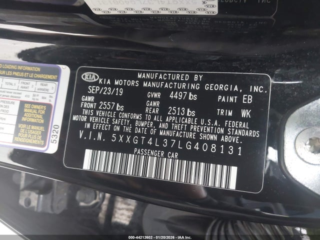 5XXGT4L37LG408131 KIA Optima S