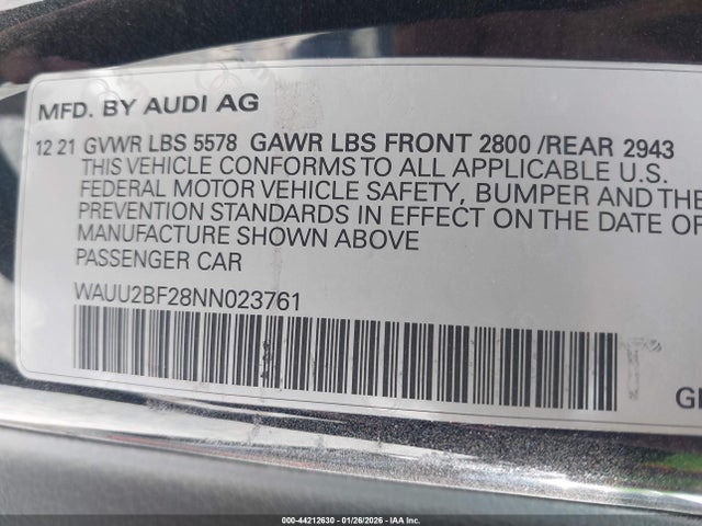 2022 AUDI A7 SPORTBACK WAUU2BF28NN023761 Photo 8