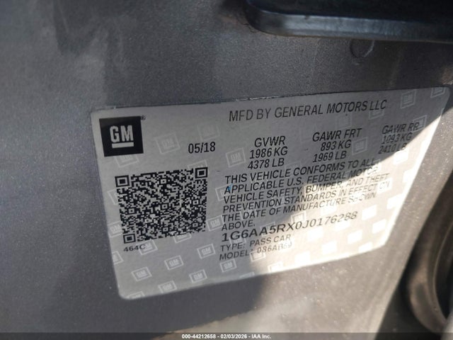 1G6AA5RX0J0176288 Cadillac Ats Standard