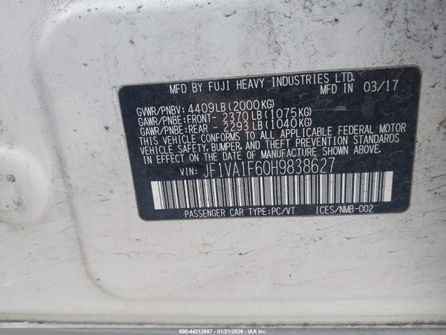 JF1VA1F60H9838627 Subaru Wrx Premium
