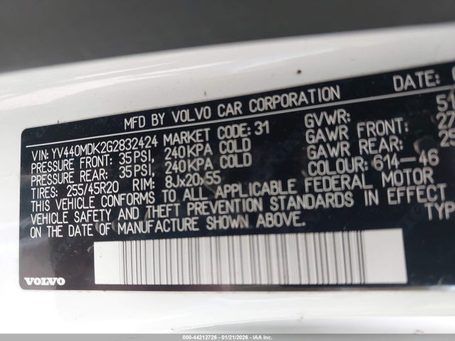 2016 VOLVO XC60 YV440MDK2G2832424 Photo 8