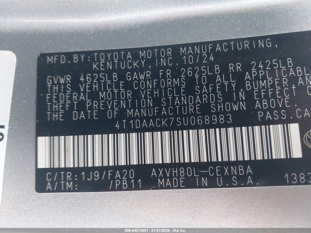 Toyota CAMRY LE 2025 4T1DAACK7SU068983 Image 9