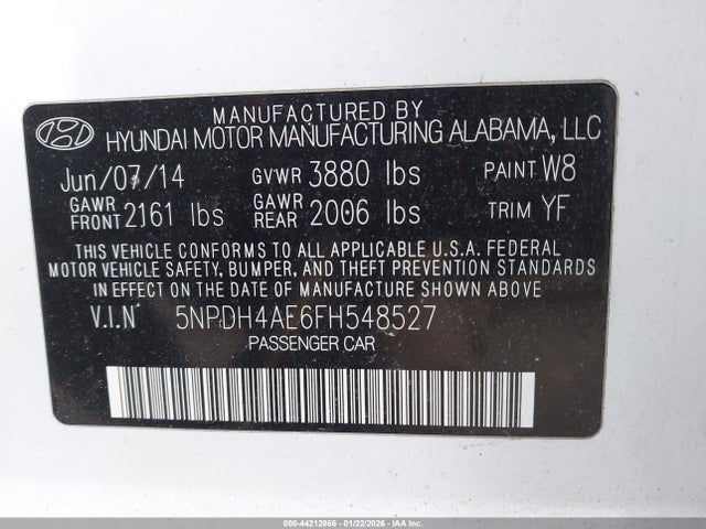 Hyundai ELANTRA SE 2015 5NPDH4AE6FH548527 Image 9