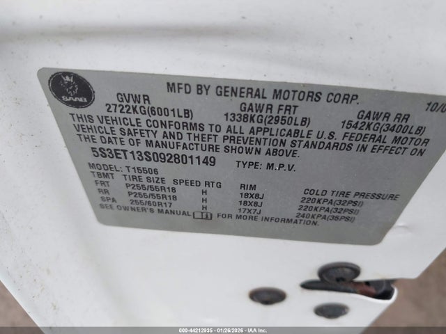 2009 SAAB 9-7X 5S3ET13S092801149 Photo 8