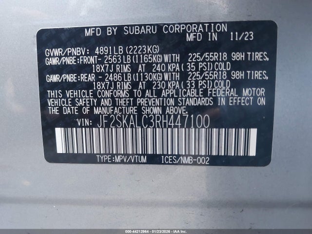 Subaru Forester Limited 2024 JF2SKALC3RH447100 Image 9
