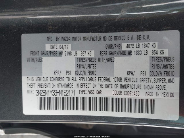 3MZBN1M33HM152171 Mazda Mazda3 Grand Touring