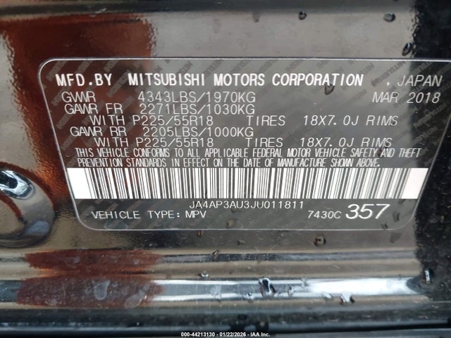 2018 MITSUBISHI OUTLANDER SPORT JA4AP3AU3JU011811 Photo 8