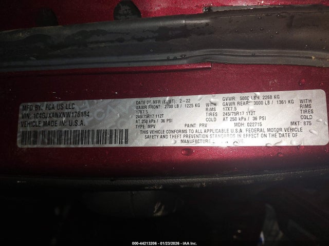 2022 JEEP WRANGLER 1C4GJXANXNW176184 Photo 8