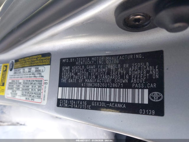 2006 TOYOTA AVALON 4T1BK36B26U128671 Photo 8