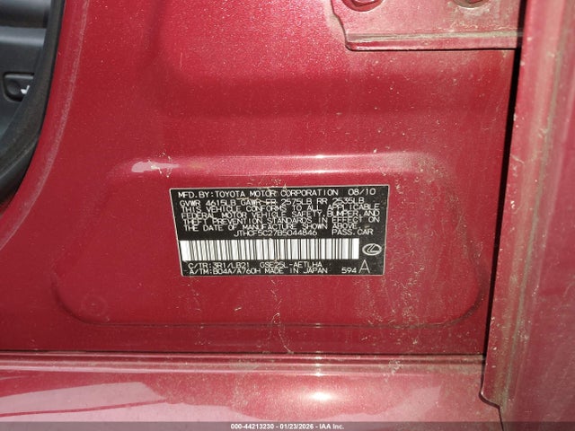 44213230 :رقم المزاد ، JTHCF5C27B5044846 vin ، 2011 Lexus Is 250 مزاد بيع